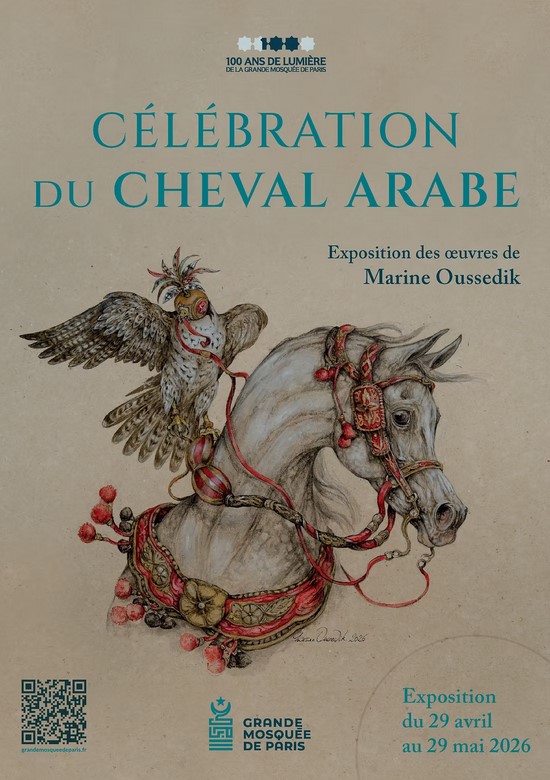 Exposition Grande Mosquée de Paris, "Célébration du cheval arabe" autour de l’œuvre de Marine Oussedik, Expo à Paris, agenda cheval, événement équestre | Pégase Daily